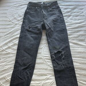Zara Black High-Rise Distressed Women's Jeans